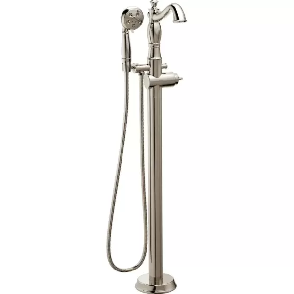 imageDelta Faucet Cassidy FloorMounted Freestanding Tub Filler with Handheld Shower  Tub Faucet  T4797FLLHP  Bathroom Fixtures  Chrome Valve Sold SeparatelyPolished Nickel