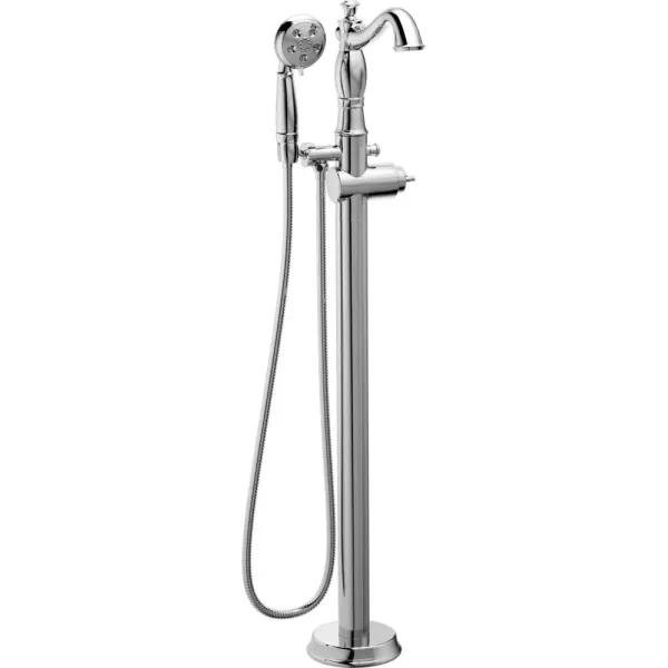imageDelta Faucet Cassidy FloorMounted Freestanding Tub Filler with Handheld Shower  Tub Faucet  T4797FLLHP  Bathroom Fixtures  Chrome Valve Sold SeparatelyChrome