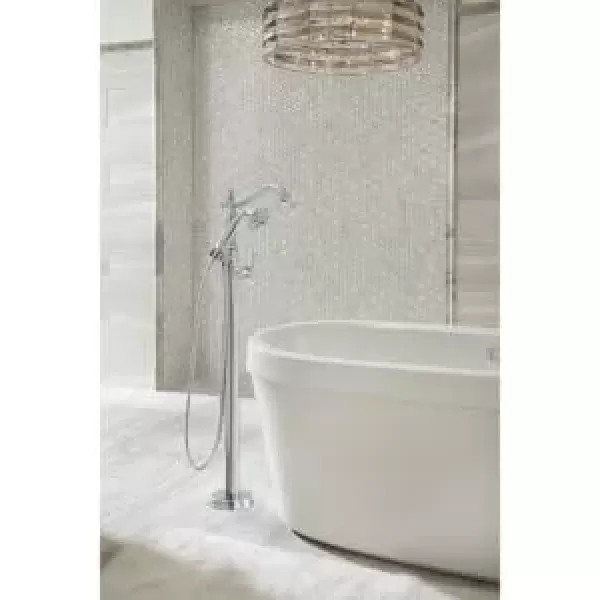 imageDelta Faucet Cassidy FloorMounted Freestanding Tub Filler with Handheld Shower  Tub Faucet  T4797FLLHP  Bathroom Fixtures  Chrome Valve Sold SeparatelyChampagne Bronze