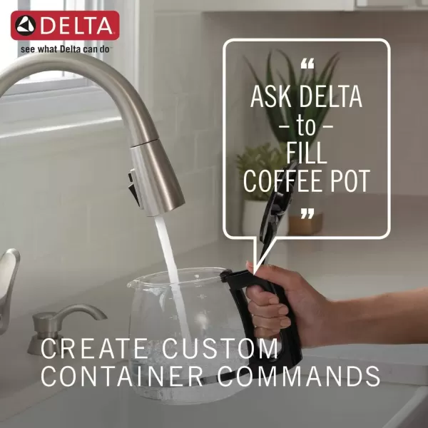 imageDelta Faucet Essa VoiceIQ Touchless Kitchen Faucet with Pull Down Sprayer Smart Faucet Alexa and Google Assistant Voice Activated Kitchen Sink Faucet Chrome 9113TVDSTMatte Black