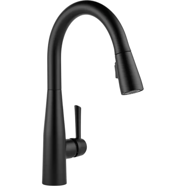 imageDelta Faucet Essa VoiceIQ Touchless Kitchen Faucet with Pull Down Sprayer Smart Faucet Alexa and Google Assistant Voice Activated Kitchen Sink Faucet Chrome 9113TVDSTMatte Black