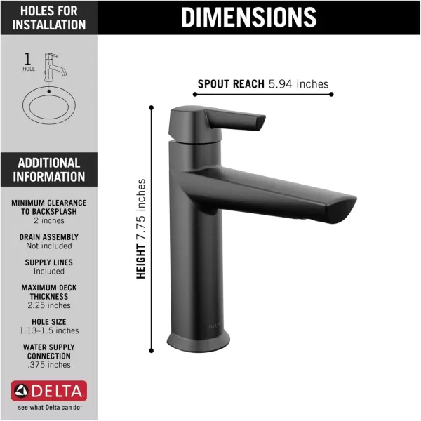 imageDelta Faucet Galeon Single Hole Bathroom Faucet Chrome Bathroom Faucets for Sink 1 Hole Single Handle Bathroom Sink Faucet Diamond Seal Technology Lumicoat Chrome 571PRMPUDSTLumicoat Stainless