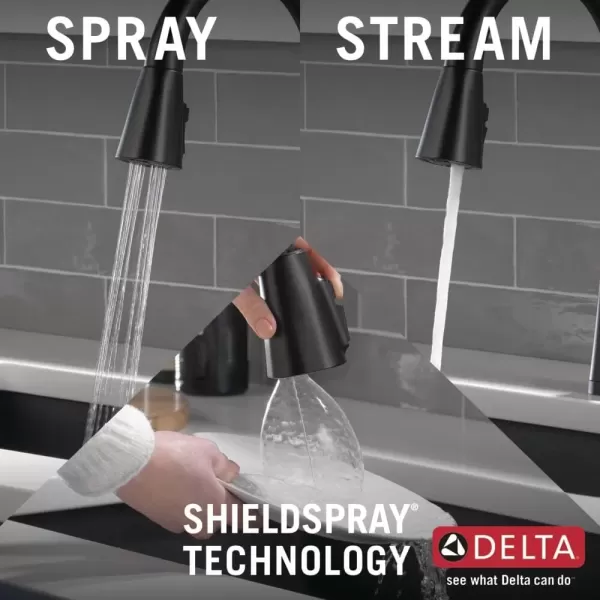 imageDelta Faucet Lenta Matte Black Kitchen Faucet Touch Touch Kitchen Faucets with Pull Down Sprayer Kitchen Sink Faucet Kitchen Faucet Black Touch2O Technology Matte Black 19802TZBLDSTMatte Black