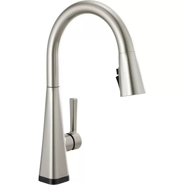 imageDelta Faucet Lenta Matte Black Kitchen Faucet Touch Touch Kitchen Faucets with Pull Down Sprayer Kitchen Sink Faucet Kitchen Faucet Black Touch2O Technology Matte Black 19802TZBLDSTSpotshield Stainless