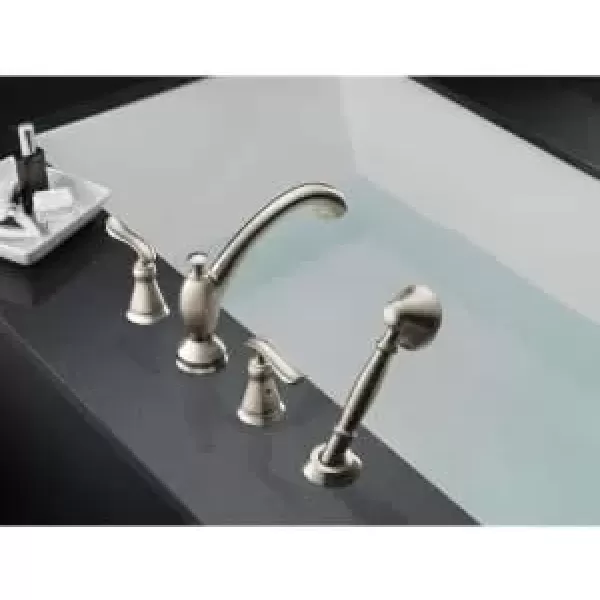 imageDelta Faucet Linden Roman Tub Faucet with Hand Shower  T4794CZ  Bathroom Tub Faucet Handles ampamp Hand Shower  Classic Bathroom Accessories  Champagne Bronze Valve Sold SeparatelyChrome