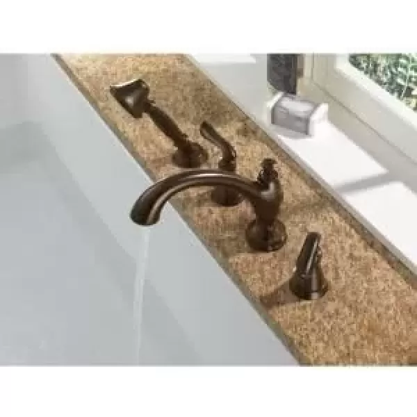 imageDelta Faucet Linden Roman Tub Faucet with Hand Shower  T4794CZ  Bathroom Tub Faucet Handles ampamp Hand Shower  Classic Bathroom Accessories  Champagne Bronze Valve Sold SeparatelyStainless