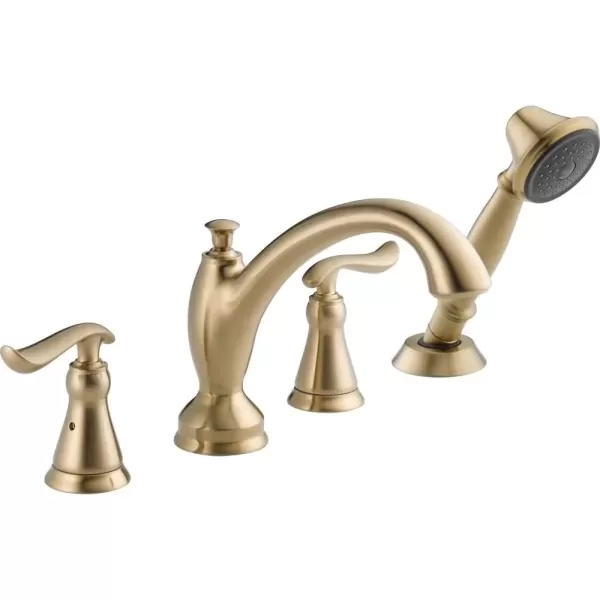 imageDelta Faucet Linden Roman Tub Faucet with Hand Shower  T4794CZ  Bathroom Tub Faucet Handles ampamp Hand Shower  Classic Bathroom Accessories  Champagne Bronze Valve Sold SeparatelyChampagne Bronze