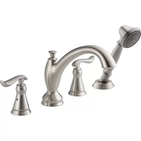 imageDelta Faucet Linden Roman Tub Faucet with Hand Shower  T4794CZ  Bathroom Tub Faucet Handles ampamp Hand Shower  Classic Bathroom Accessories  Champagne Bronze Valve Sold SeparatelyStainless