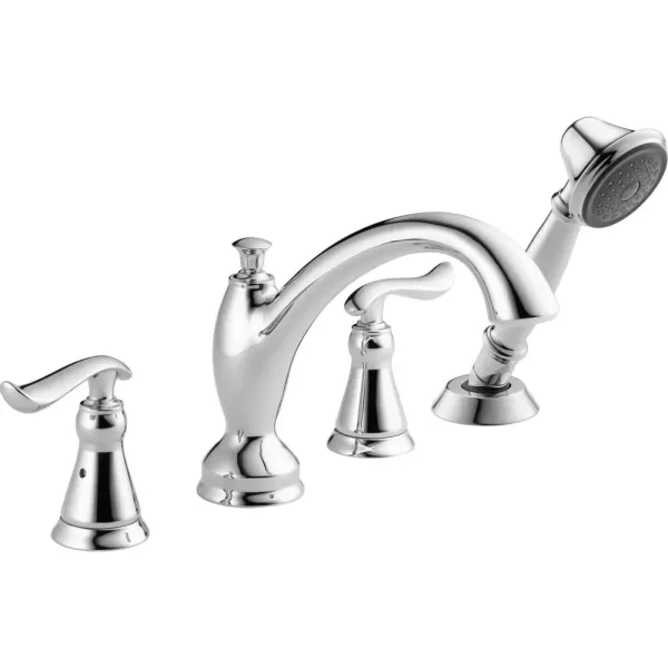 imageDelta Faucet Linden Roman Tub Faucet with Hand Shower  T4794CZ  Bathroom Tub Faucet Handles ampamp Hand Shower  Classic Bathroom Accessories  Champagne Bronze Valve Sold SeparatelyChrome