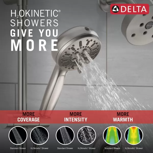 imageDelta Faucet ProClean Brushed Nickel Hand Shower with Slide Bar Handheld Shower with High Pressure Spray Shower System with Handheld Lumicoat Stainless 51584SSPRLumicoat Stainless