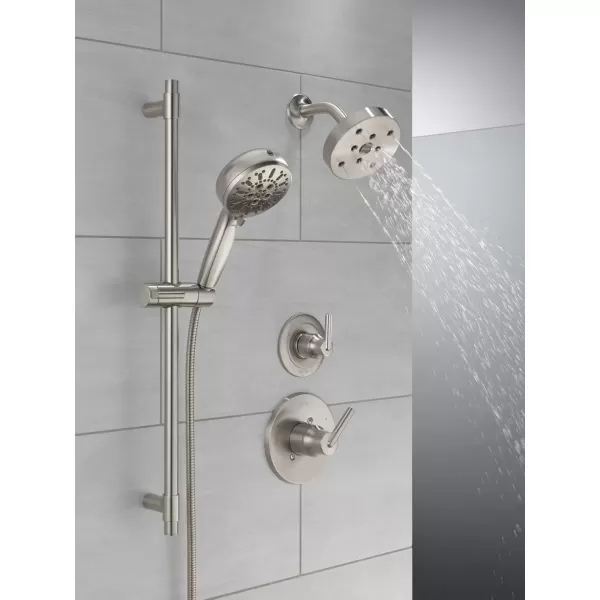 imageDelta Faucet ProClean Brushed Nickel Hand Shower with Slide Bar Handheld Shower with High Pressure Spray Shower System with Handheld Lumicoat Stainless 51584SSPRLumicoat Stainless