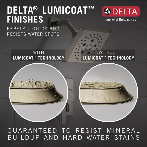 imageDelta Faucet ProClean Brushed Nickel Hand Shower with Slide Bar Handheld Shower with High Pressure Spray Shower System with Handheld Lumicoat Stainless 51584SSPRLumicoat Polished Nickel
