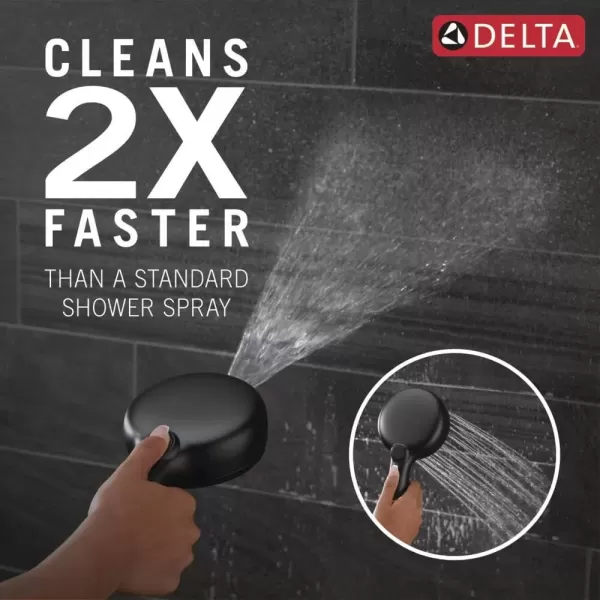 imageDelta Faucet ProClean Brushed Nickel Hand Shower with Slide Bar Handheld Shower with High Pressure Spray Shower System with Handheld Lumicoat Stainless 51584SSPRMatte Black