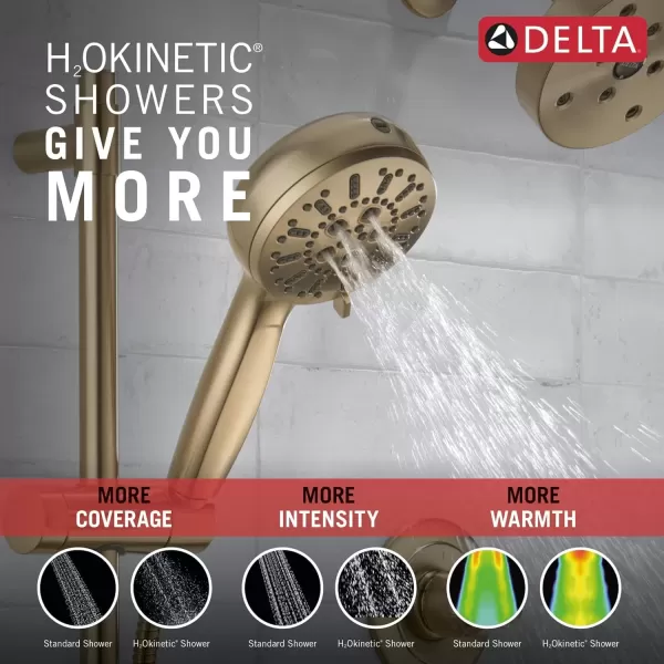 imageDelta Faucet ProClean Brushed Nickel Hand Shower with Slide Bar Handheld Shower with High Pressure Spray Shower System with Handheld Lumicoat Stainless 51584SSPRLumicoat Champagne Bronze