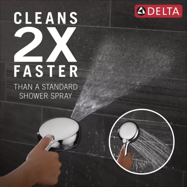 imageDelta Faucet ProClean Matte Black Shower Head with Handheld Showerhead with High Pressure Spray Handheld Shower Head 6 Spray Settings Matte Black 75740BLChrome