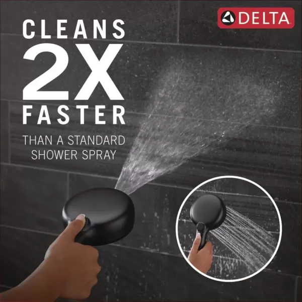 imageDelta Faucet ProClean Matte Black Shower Head with Handheld Showerhead with High Pressure Spray Handheld Shower Head 6 Spray Settings Matte Black 75740BLMatte Black