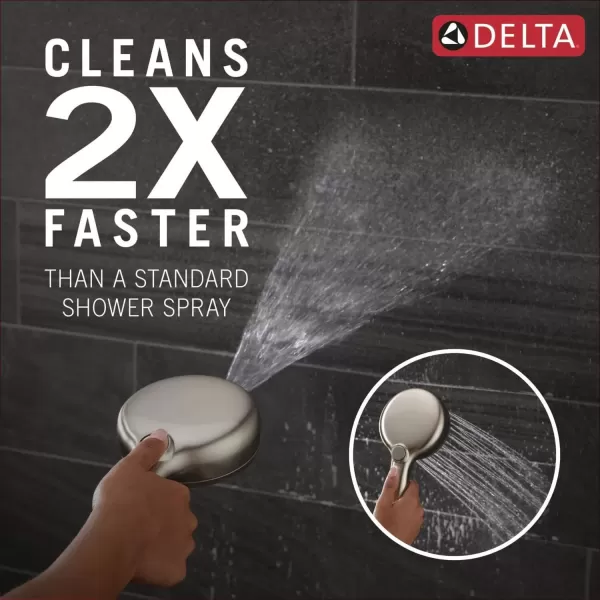 imageDelta Faucet ProClean Matte Black Shower Head with Handheld Showerhead with High Pressure Spray Handheld Shower Head 6 Spray Settings Matte Black 75740BLSpotShield Brushed Nickel