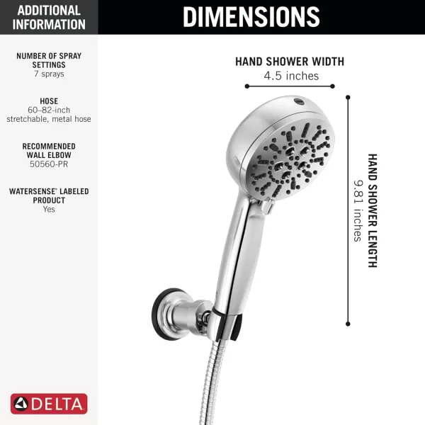imageDelta Faucet ProClean Oil Rubbed Bronze WallMount Handheld Shower Handheld Shower with High Pressure Spray Shower System with Handheld Venetian Bronze 55884RBLumicoat Chrome