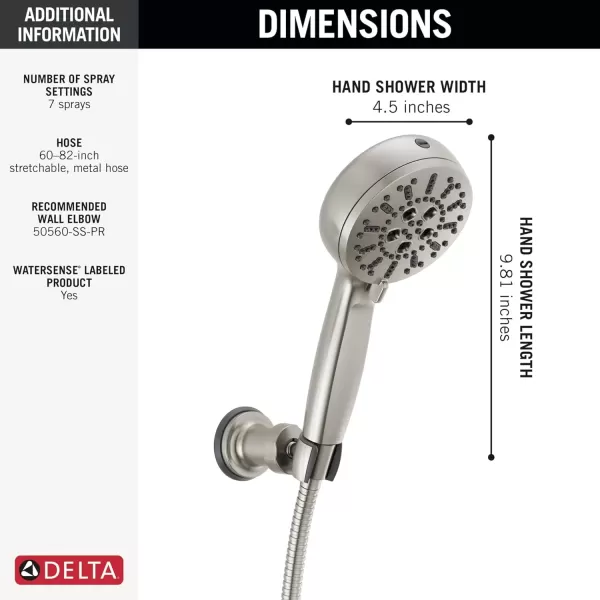 imageDelta Faucet ProClean Oil Rubbed Bronze WallMount Handheld Shower Handheld Shower with High Pressure Spray Shower System with Handheld Venetian Bronze 55884RBLumicoat Stainless
