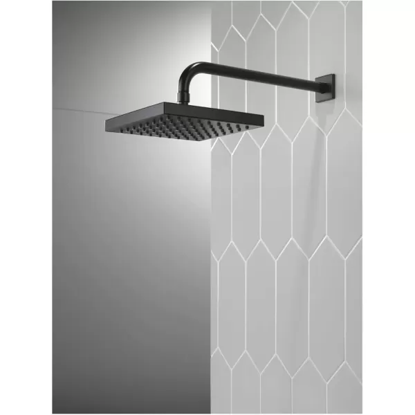 imageDelta Faucet SingleSpray Rain Shower Head Black Rainfall Shower Head Black Square Shower Head Matte Black Delta Rain Shower Metal Shower Head Matte Black 52841BL 175 GPM Water FlowChrome