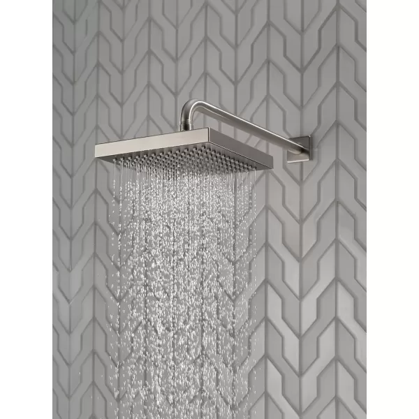 imageDelta Faucet SingleSpray Rain Shower Head Black Rainfall Shower Head Black Square Shower Head Matte Black Delta Rain Shower Metal Shower Head Matte Black 52841BL 175 GPM Water FlowStainless
