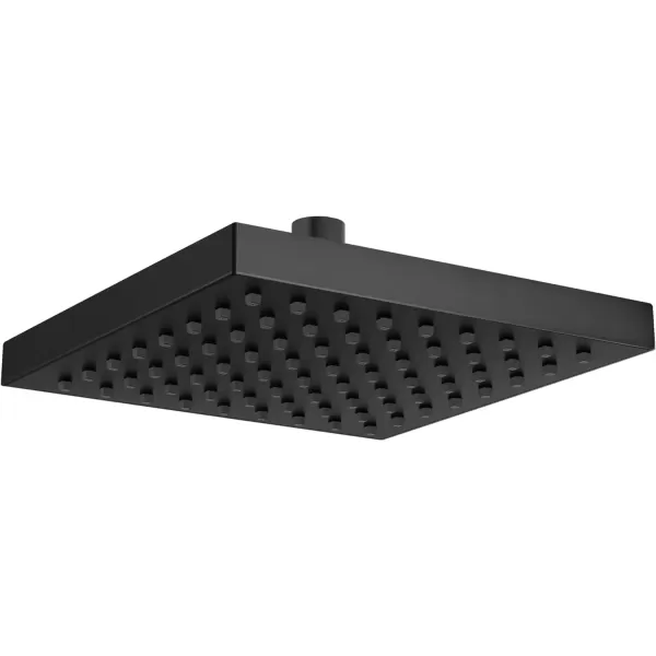 imageDelta Faucet SingleSpray Rain Shower Head Black Rainfall Shower Head Black Square Shower Head Matte Black Delta Rain Shower Metal Shower Head Matte Black 52841BL 175 GPM Water FlowMatte Black