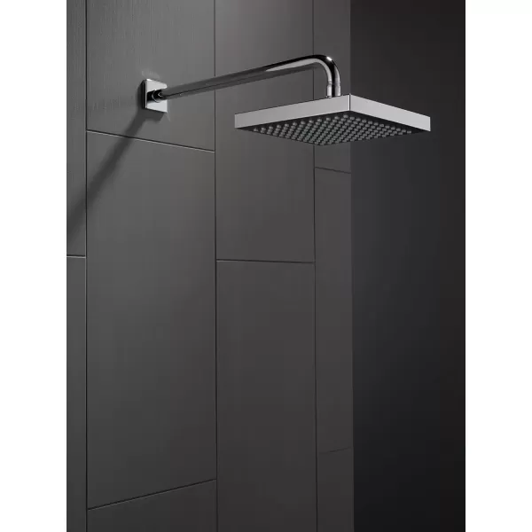 imageDelta Faucet SingleSpray Rain Shower Head Black Rainfall Shower Head Black Square Shower Head Matte Black Delta Rain Shower Metal Shower Head Matte Black 52841BL 175 GPM Water FlowChrome