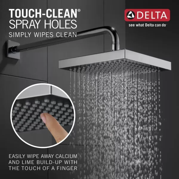imageDelta Faucet SingleSpray Rain Shower Head Black Rainfall Shower Head Black Square Shower Head Matte Black Delta Rain Shower Metal Shower Head Matte Black 52841BL 175 GPM Water FlowChrome