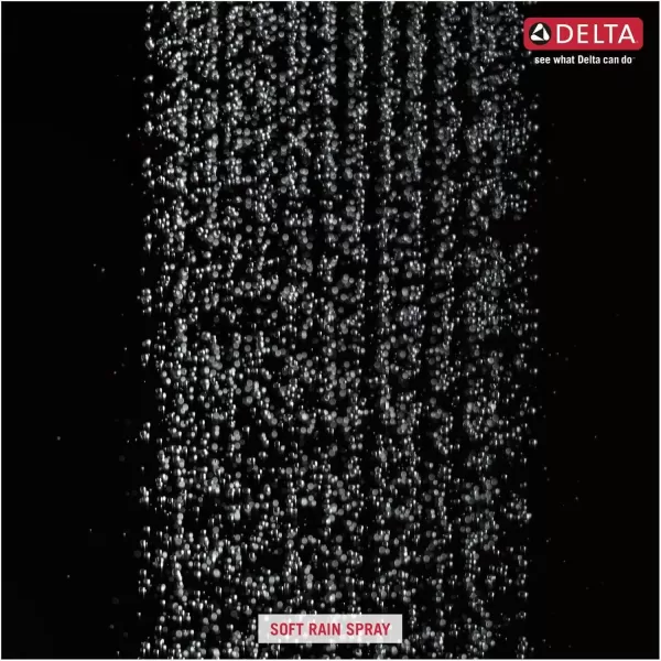 imageDelta Faucet SingleSpray Rain Shower Head Black Rainfall Shower Head Black Square Shower Head Matte Black Delta Rain Shower Metal Shower Head Matte Black 52841BL 175 GPM Water FlowChrome