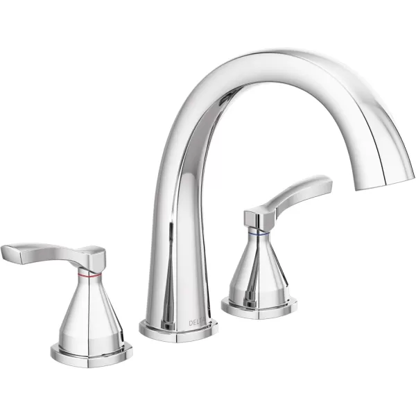 imageDelta Faucet Stryke Roman Tub Faucet  T2777BL  Modern Bathtub Faucet ampamp Lever Handles  Sleek Bathroom Fixtures  Matte Black Lever Handles Valve Sold SeparatelyChrome