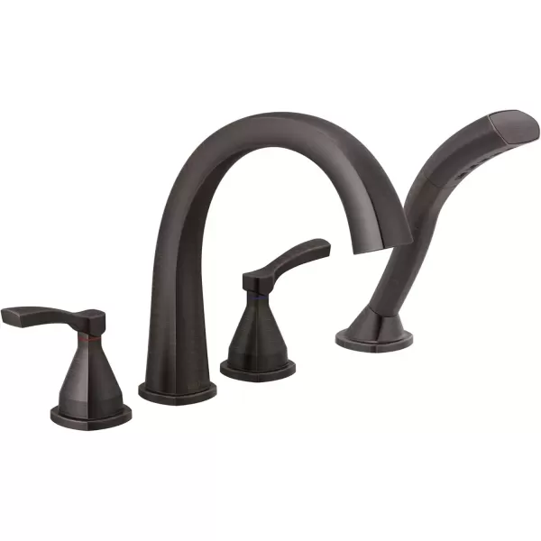 imageDelta Faucet Stryke Roman Tub Faucet  T4777CZ  Bathtub Handles Faucet ampamp Diverter  Modern Bathroom Fixtures  Champagne Bronze Lever Handles Valve Sold SeparatelyVenetian Bronze