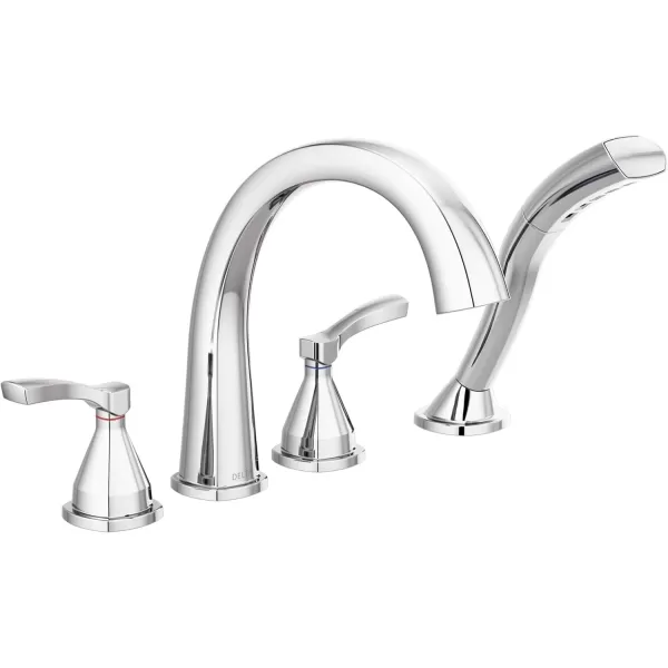 imageDelta Faucet Stryke Roman Tub Faucet  T4777CZ  Bathtub Handles Faucet ampamp Diverter  Modern Bathroom Fixtures  Champagne Bronze Lever Handles Valve Sold SeparatelyChrome