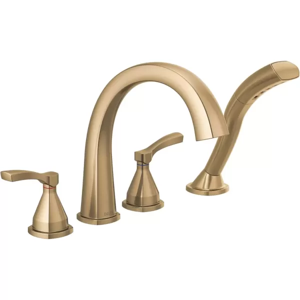 imageDelta Faucet Stryke Roman Tub Faucet  T4777CZ  Bathtub Handles Faucet ampamp Diverter  Modern Bathroom Fixtures  Champagne Bronze Lever Handles Valve Sold SeparatelyChampagne Bronze