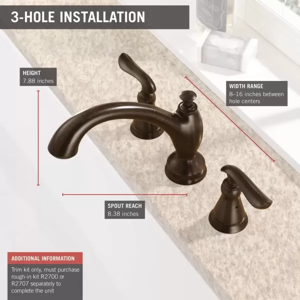imageDelta Faucet T2794SS Linden Roman Tub Trim Stainless 963 x 1238 x 000 inchesVenetian Bronze