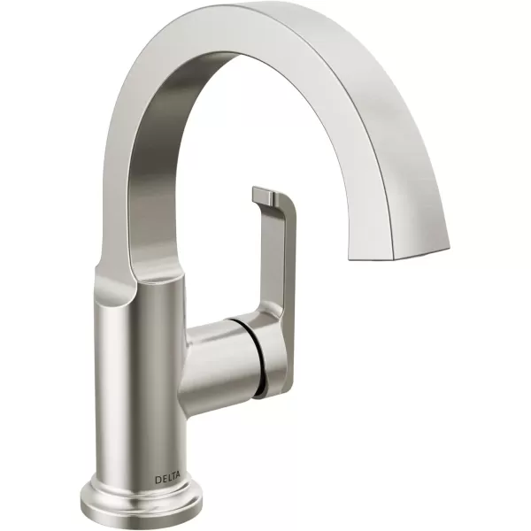 imageDelta Faucet Tetra Chrome Single Hole Bathroom Faucet Chrome Single Handle Bathroom Faucet Bathroom Sink Faucet Diamond Seal Technology Metal Drain Assembly Lumicoat Chrome 588SHPRDSTLumicoat Stainless