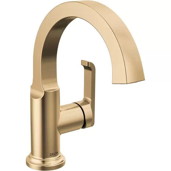 imageDelta Faucet Tetra Chrome Single Hole Bathroom Faucet Chrome Single Handle Bathroom Faucet Bathroom Sink Faucet Diamond Seal Technology Metal Drain Assembly Lumicoat Chrome 588SHPRDSTLumicoat Champagne Bronze