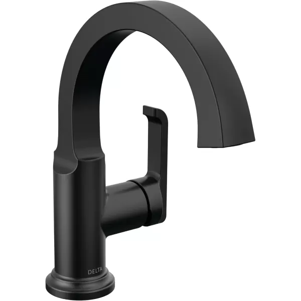 imageDelta Faucet Tetra Chrome Single Hole Bathroom Faucet Chrome Single Handle Bathroom Faucet Bathroom Sink Faucet Diamond Seal Technology Metal Drain Assembly Lumicoat Chrome 588SHPRDSTMatte Black