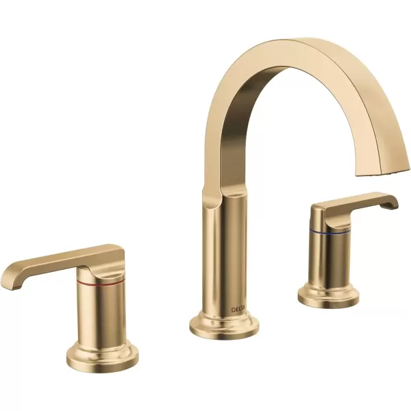 imageDelta Faucet Tetra Chrome Widespread Bathroom Faucet 3 Hole Chrome Bathroom Faucet for Bathroom Sink Bathroom Sink Faucet Diamond Seal Technology Metal Drain Assembly Lumicoat Chrome 35588PRDSTLumicoat Champagne Bronze