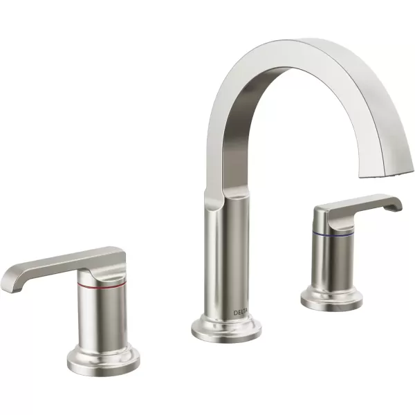 imageDelta Faucet Tetra Chrome Widespread Bathroom Faucet 3 Hole Chrome Bathroom Faucet for Bathroom Sink Bathroom Sink Faucet Diamond Seal Technology Metal Drain Assembly Lumicoat Chrome 35588PRDSTLumicoat Stainless