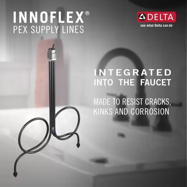imageDelta Faucet Tetra Chrome Widespread Bathroom Faucet 3 Hole Chrome Bathroom Faucet for Bathroom Sink Bathroom Sink Faucet Diamond Seal Technology Metal Drain Assembly Lumicoat Chrome 35588PRDSTLumicoat Chrome