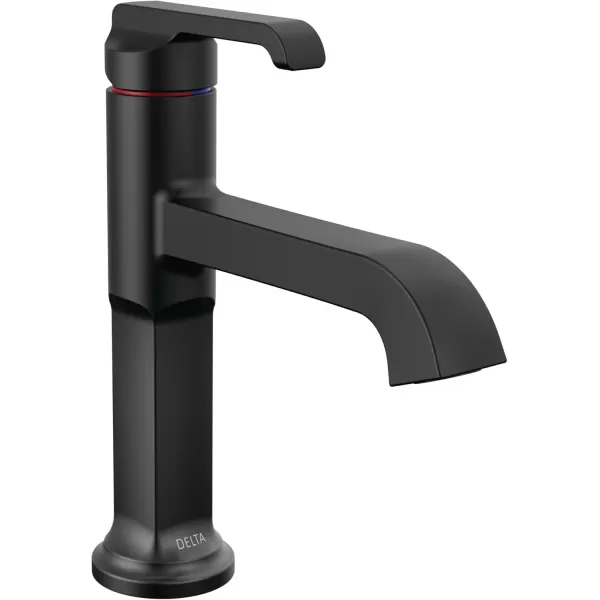 imageDelta Faucet Tetra Gold Single Hole Bathroom Faucet Gold Single Handle Bathroom Faucet Bathroom Sink Faucet Diamond Seal Technology Metal Drain Assembly Lumicoat Champagne Bronze 589CZPRDSTMatte Black