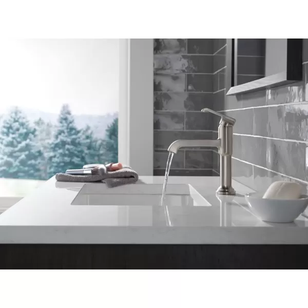 imageDelta Faucet Tetra Gold Single Hole Bathroom Faucet Gold Single Handle Bathroom Faucet Bathroom Sink Faucet Diamond Seal Technology Metal Drain Assembly Lumicoat Champagne Bronze 589CZPRDSTLumicoat Stainless