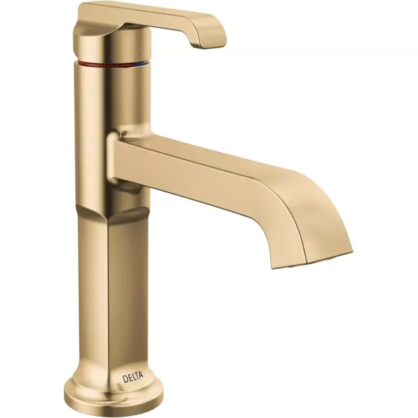 imageDelta Faucet Tetra Gold Single Hole Bathroom Faucet Gold Single Handle Bathroom Faucet Bathroom Sink Faucet Diamond Seal Technology Metal Drain Assembly Lumicoat Champagne Bronze 589CZPRDSTLumicoat Champagne Bronze