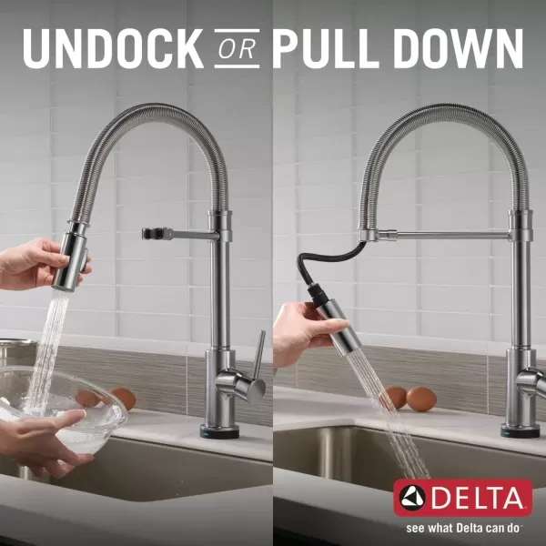 imageDelta Faucet Trinsic Pro VoiceIQ SingleHandle Touch Kitchen Sink Faucet with Pull Down Sprayer Alexa and Google Assistant Voice Activated Smart Home Arctic Stainless