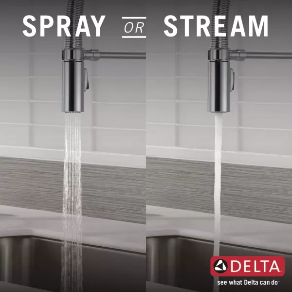imageDelta Faucet Trinsic Pro VoiceIQ SingleHandle Touch Kitchen Sink Faucet with Pull Down Sprayer Alexa and Google Assistant Voice Activated Smart Home Arctic Stainless