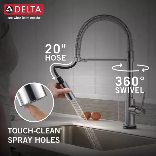 imageDelta Faucet Trinsic Pro VoiceIQ SingleHandle Touch Kitchen Sink Faucet with Pull Down Sprayer Alexa and Google Assistant Voice Activated Smart Home Arctic Stainless