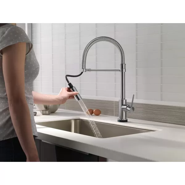 imageDelta Faucet Trinsic Pro VoiceIQ SingleHandle Touch Kitchen Sink Faucet with Pull Down Sprayer Alexa and Google Assistant Voice Activated Smart Home Arctic Stainless
