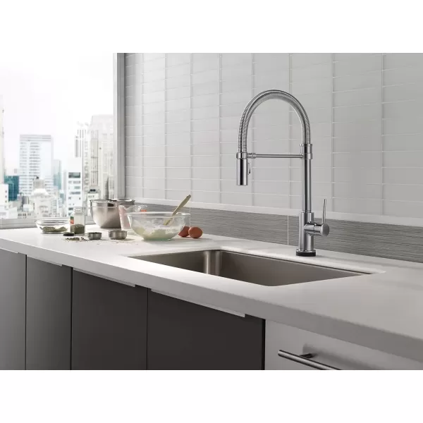 imageDelta Faucet Trinsic Pro VoiceIQ SingleHandle Touch Kitchen Sink Faucet with Pull Down Sprayer Alexa and Google Assistant Voice Activated Smart Home Arctic Stainless