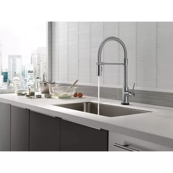 imageDelta Faucet Trinsic Pro VoiceIQ SingleHandle Touch Kitchen Sink Faucet with Pull Down Sprayer Alexa and Google Assistant Voice Activated Smart Home Arctic Stainless