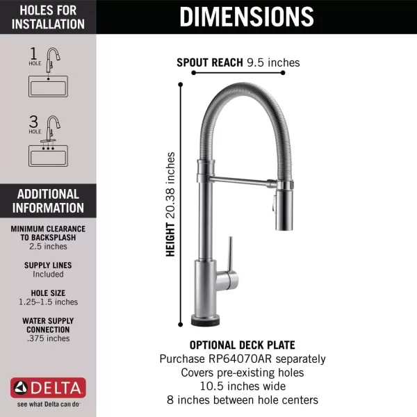 imageDelta Faucet Trinsic Pro VoiceIQ SingleHandle Touch Kitchen Sink Faucet with Pull Down Sprayer Alexa and Google Assistant Voice Activated Smart Home Arctic Stainless